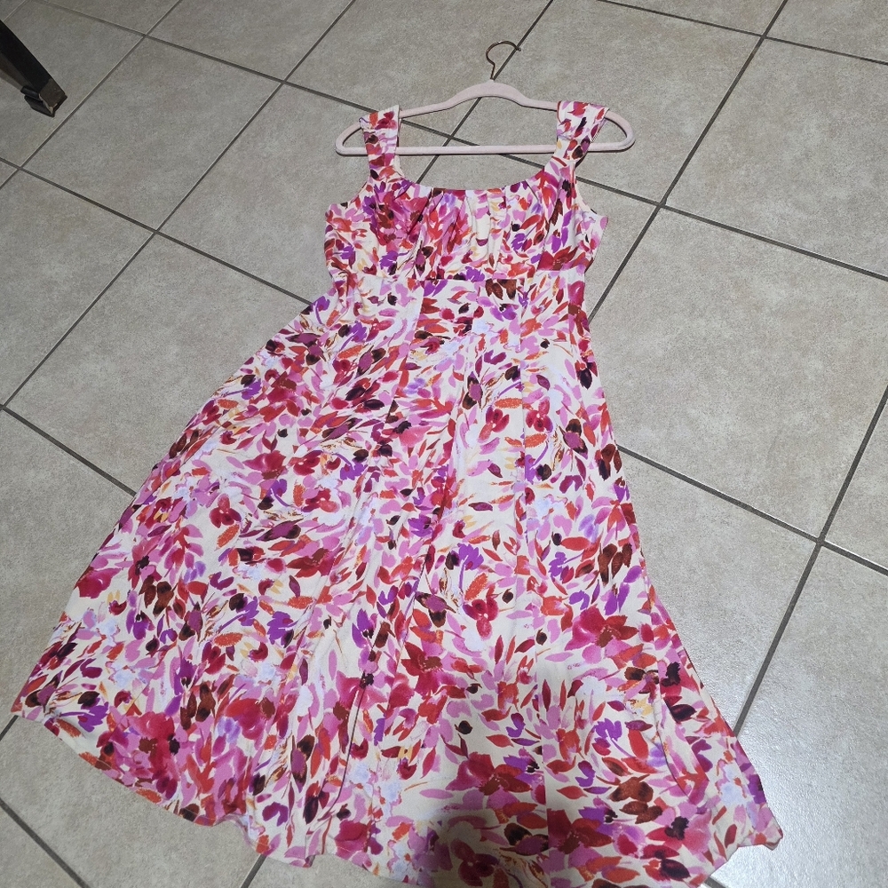 London Times Pink & Magenta Floral Maxi Dress